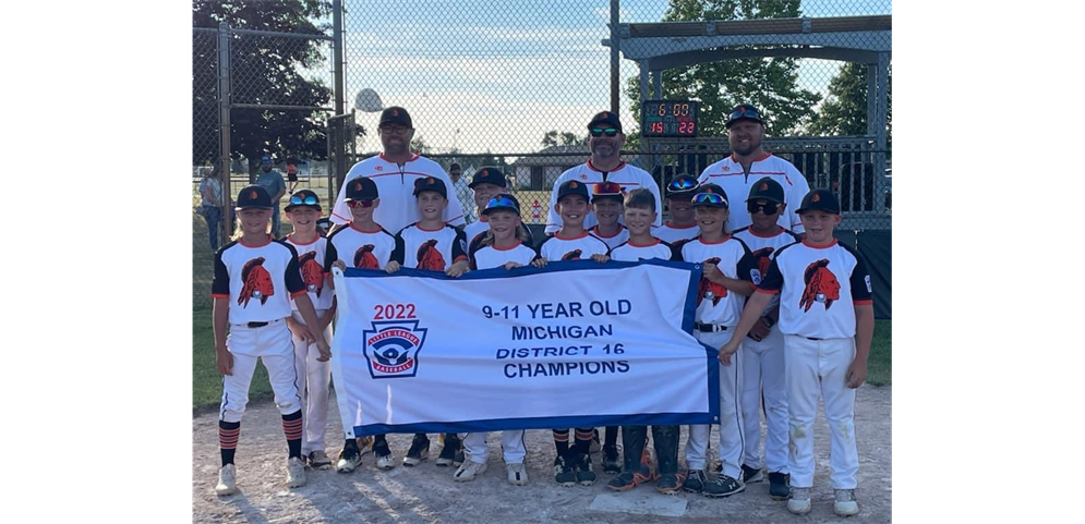 2022 9-11 Year Old Baseball District 16 Champions - Tecumseh Area Little League