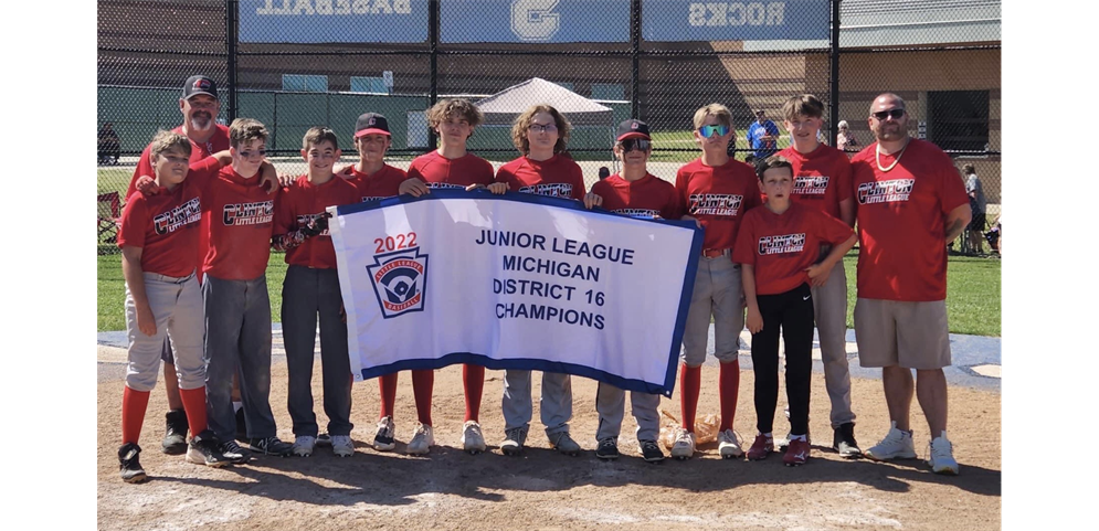 2022 Junior Baseball District 16 Champions - Clinton Little League