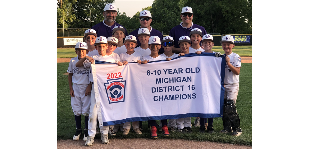 2022 8-10 Year Old Baseball District 16 Champions - Blissfield Area Little League